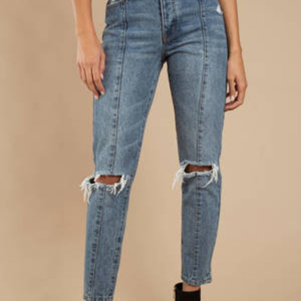 TOBI VINTAGE WASH HIGH RISE GIRLFRIEND JEANS